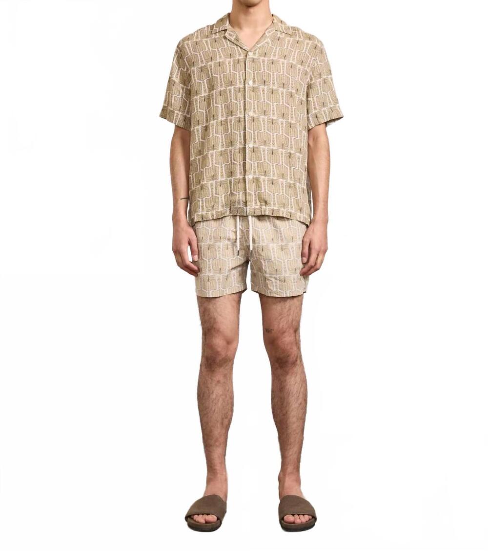 NEW FRESCOBAL CARIOCA roberto palmeria linen shirt in dried moss